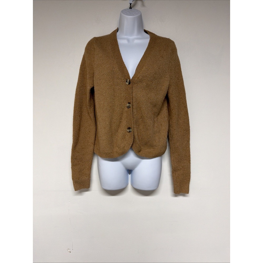 Madewell Women's Cardigan Sweater Size S Long Sleeve V-neck Button Closure Brown